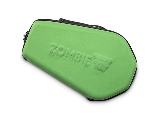 Bulldog thermal formed EVA pistol carrying case with green nylon fabric and Eggcrate foam interior webbing handle