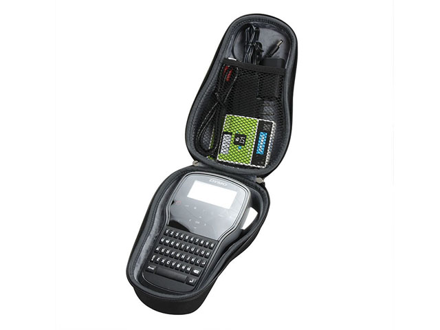 Shockproof HandHeld Label Maker zippered carrying case with fur feeling lining and wrist handle