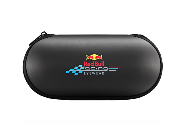 Red bull best racing EVA eyewear sunglasses case matte black leather covering imprinted logo