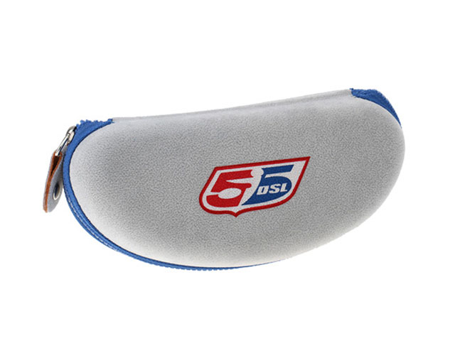 Diesel designer hard shell sunglasses case with fleece covering imprinted plastic zipper