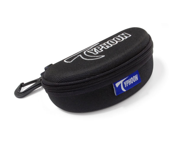 TYPHOON EVA sunglass storage case with rotate plastic hook embroidery logo on top nylon zipper closure