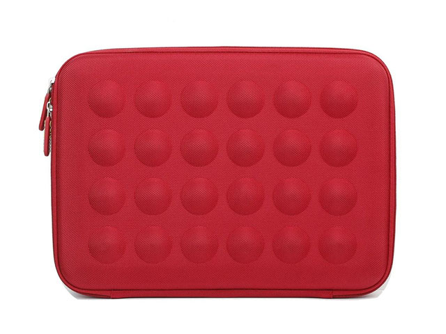 Evecase cheap hard shell laptop cover sleeve with bubble contoured exterior and mesh pocket elastic bands in 4 corners