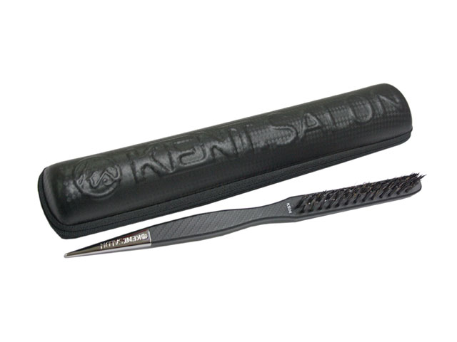 Hard EVA Curved Vent Styling Brush case leather coated large medium small size available embossed logo OEM service available