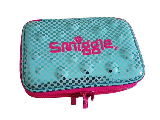 Custom EVA pencil case box hard top for SMIGGLE with plastic zipper closure poly pocket inside