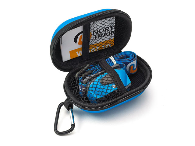 EVA zippered Headlamps Head Torch LED Flashlight case silk printed logo with carabiner carrying mesh pocket inside