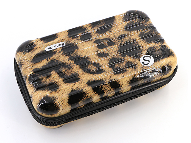 Makeup storage travel cases with leopard pattern