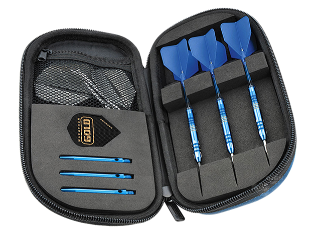 Molded EVA Darts carrying Case royal blue 1680d with die cutting Foam insert