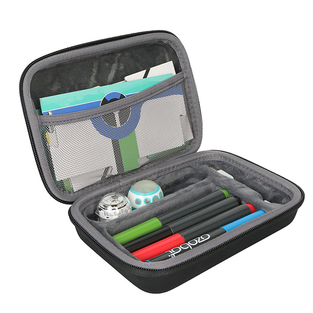 Coding Robot Hard EVA Travel Case with molded slot interior black fabric dark grey lining