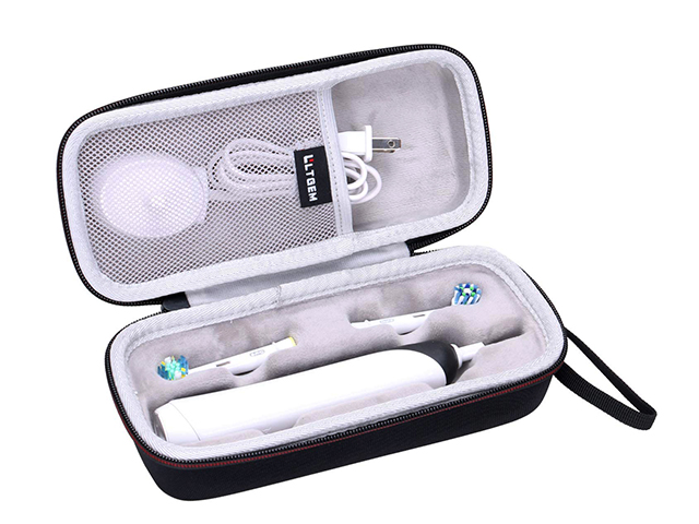 Rechargeable Battery Toothbrush hard Carrying case extra hard EVA nylon outer with fur feeling lining