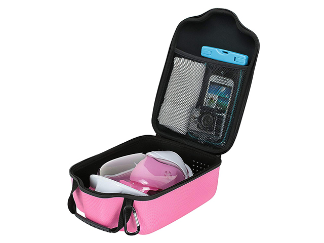 Custom Snorkel Mask case with caron fiber looking leather blue pink available