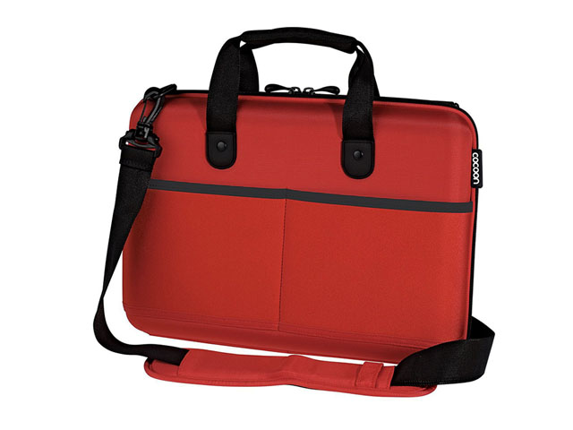 13 inch laptop carrying case hot red color with front neoprene pocket