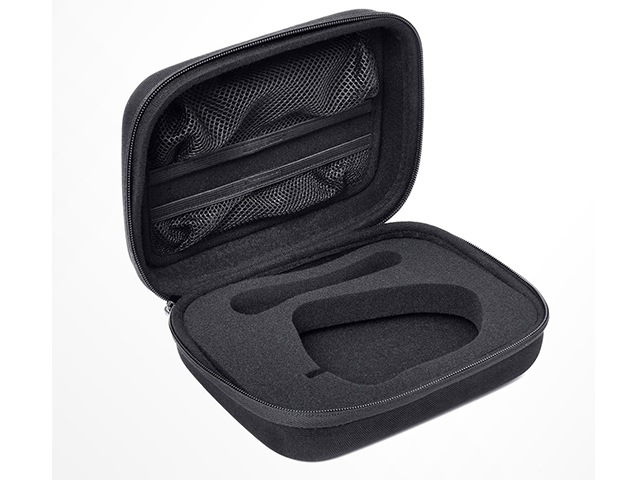 Hard EVA wireless headphone case reinfored nylon fabric with die cutting foam insert