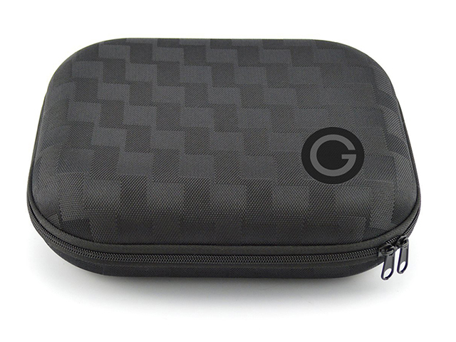 Hard EVA on ear headphone case with diagonal pattern Nylon no mesh pocket