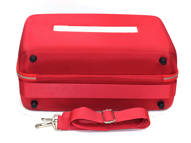 Large Size Molded EVA protective Case in hot Red with enhanced nylon webbing frame