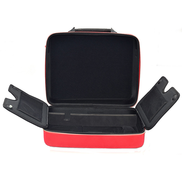 Large Size Molded EVA protective Case in hot Red with enhanced nylon webbing frame