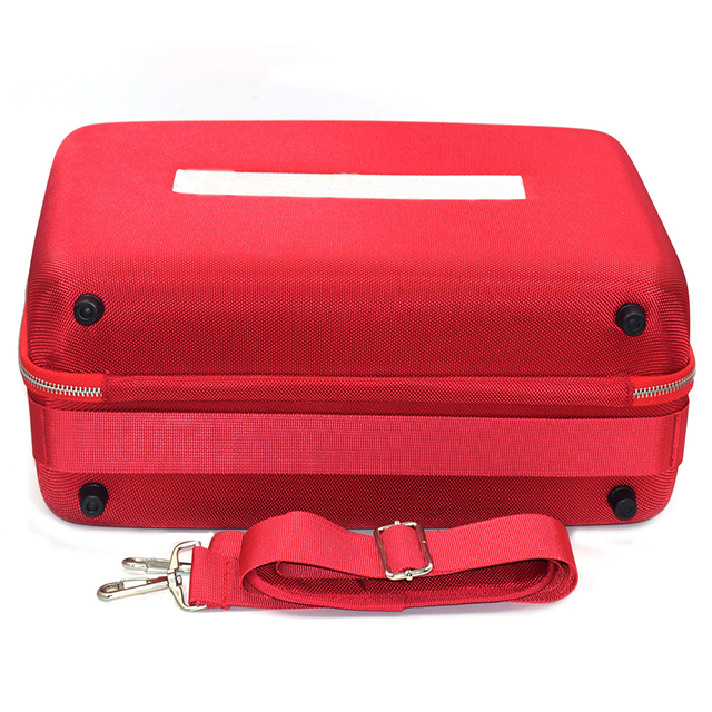 Large Size Molded EVA protective Case in hot Red with enhanced nylon webbing frame