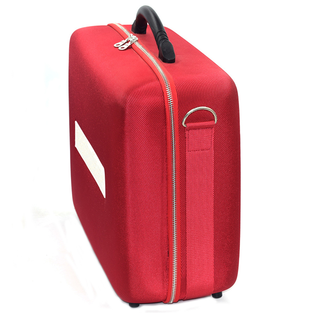 Large Size Molded EVA protective Case in hot Red with enhanced nylon webbing frame