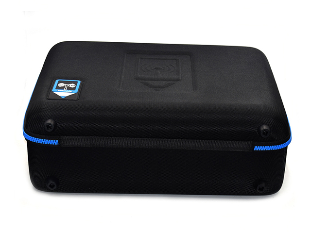 Hard shell EVA carrying Case Square shaped black reinforced nylon and blue plastic teeth custom molded interior