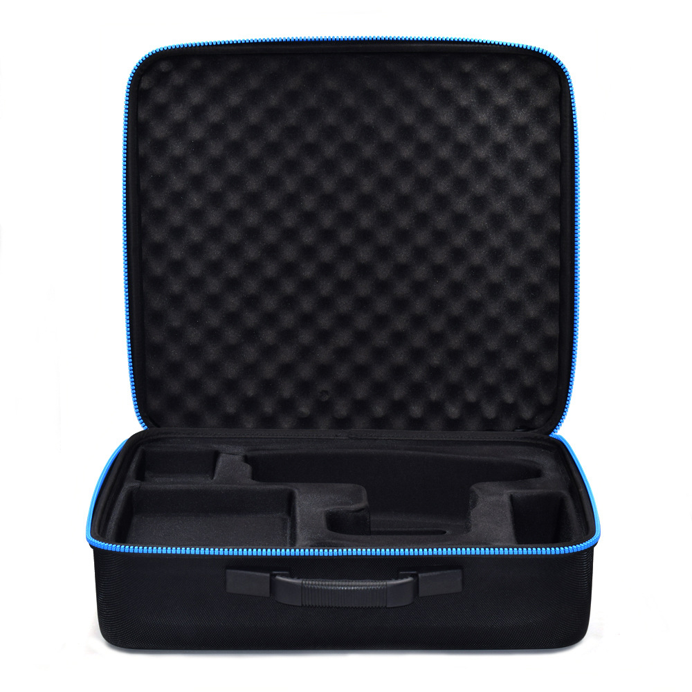 Hard shell EVA carrying Case Square shaped black reinforced nylon and blue plastic teeth custom molded interior