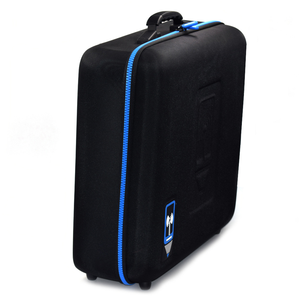 Hard shell EVA carrying Case Square shaped black reinforced nylon and blue plastic teeth custom molded interior