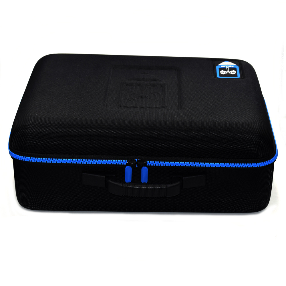 Hard shell EVA carrying Case Square shaped black reinforced nylon and blue plastic teeth custom molded interior