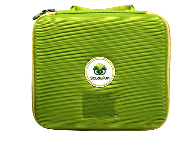 Medium Size EVA protective Case for StudyFun with light green 1680d Poly and various mesh pockets