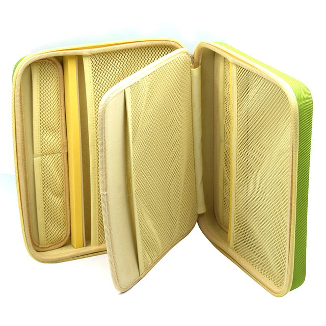 Medium Size EVA protective Case for StudyFun with light green 1680d Poly and various mesh pockets