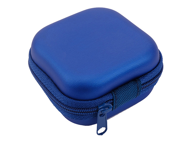 Custom Artificial Leather EVA carrying Case in Royal Blue for Earpod small size cute design