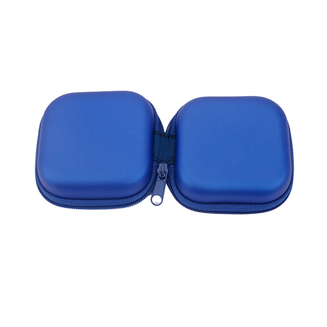 宝蓝色PU EVA压模包 正方形EVA丝印皮盒子 硬壳包