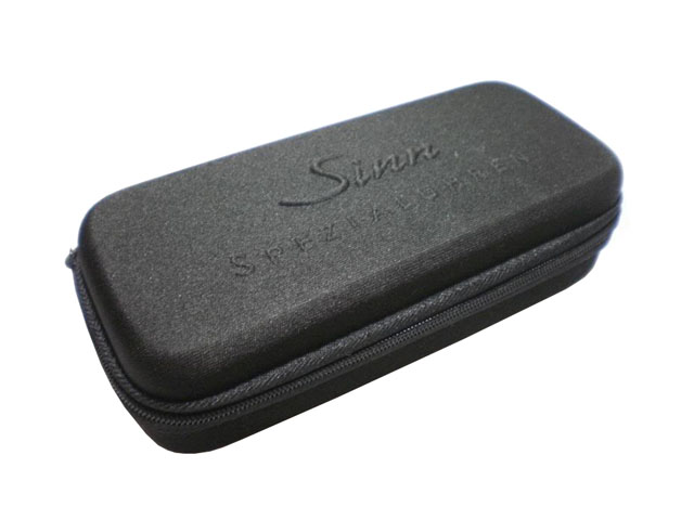 Sinn zippered EVA travel watch boxes for men polyester covering with dual custom die cutting foam pad