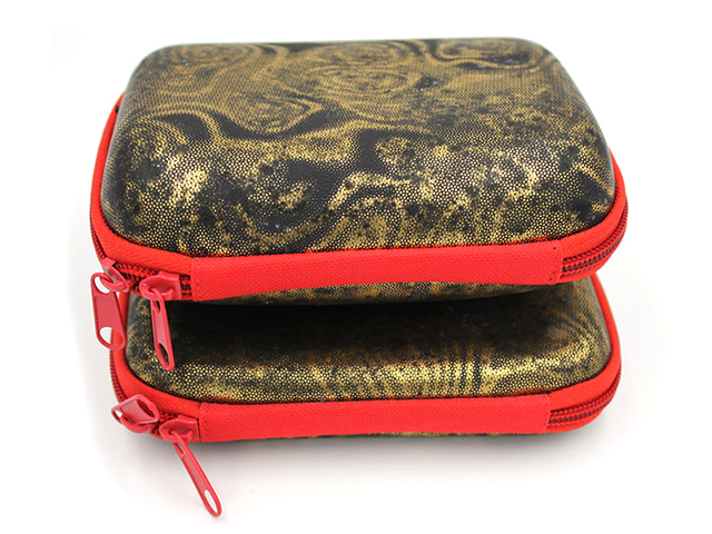 Custom EVA reel carrying Case with Snakeskin Pattern for carp kinetics with soft die cutting foam slot