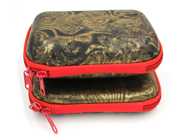 Custom EVA reel carrying Case with Snakeskin Pattern for carp kinetics with soft die cutting foam slot