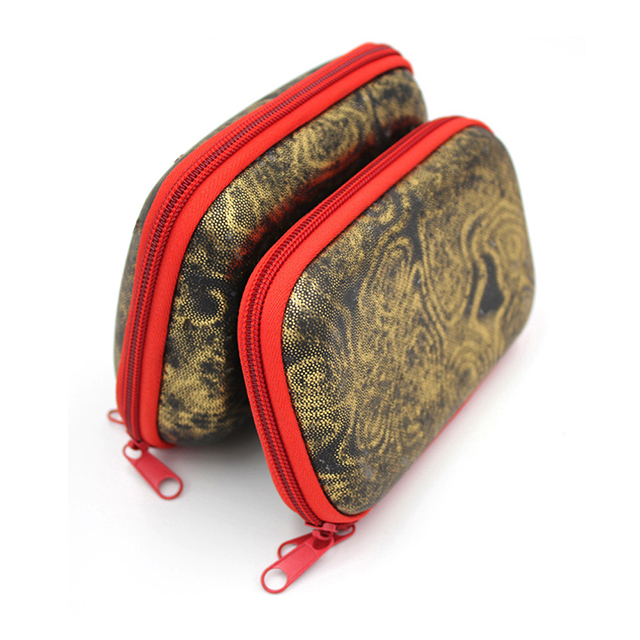 Custom EVA reel carrying Case with Snakeskin Pattern for carp kinetics with soft die cutting foam slot