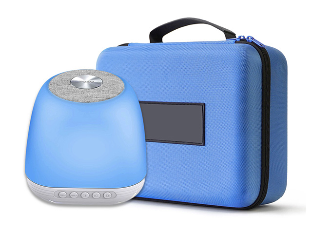 custom eva case for sleeping sound machine with light blue nylon fabric