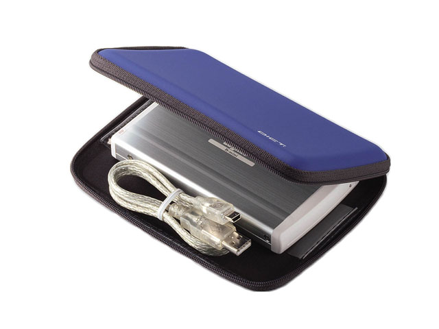 ELECOM Cheap EVA case for portable hard drive with imprinted DICT logo on PU fabric nylon zipper closure