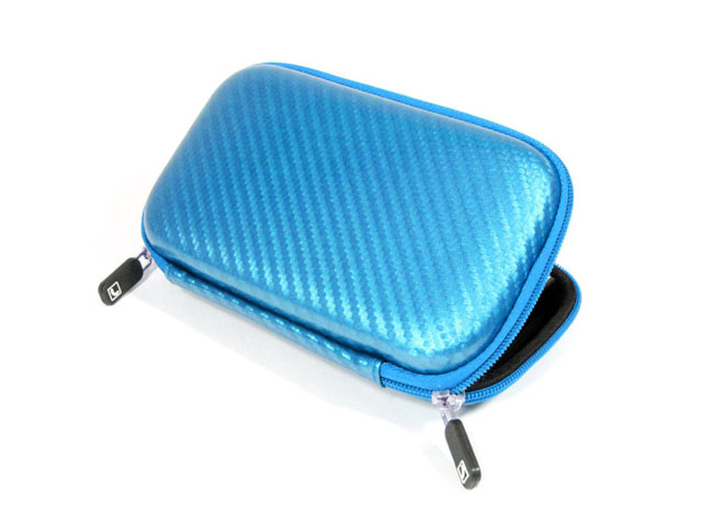 Rugged EVA 2.5 inch external hard drive case coated with shining carton fiber individual SD card pockets reliable supplier